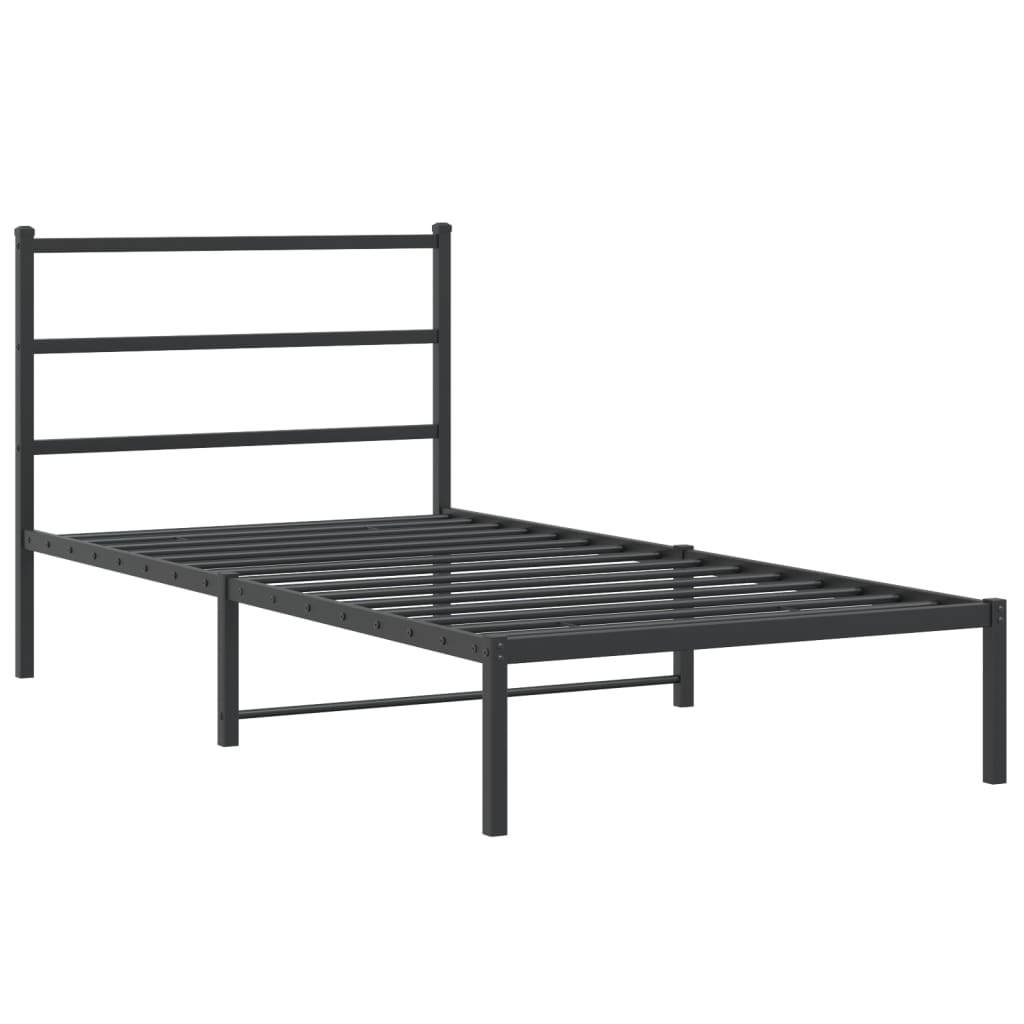 Giroletto con Testiera Metallo Nero 100x200 cm | homemem39