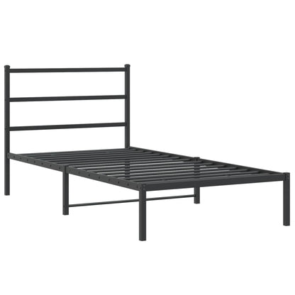 Giroletto con Testiera Metallo Nero 100x200 cm | homemem39
