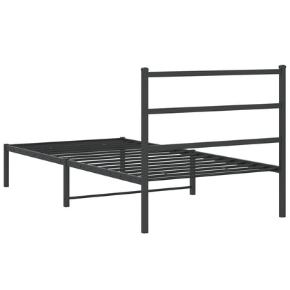 Giroletto con Testiera Metallo Nero 100x200 cm | homemem39
