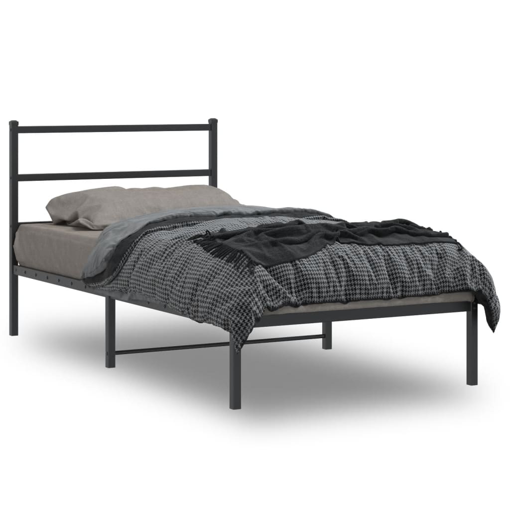 Giroletto con Testiera Metallo Nero 100x200 cm | homemem39