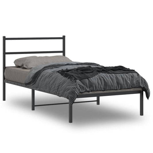 Giroletto con Testiera Metallo Nero 100x200 cm | homemem39