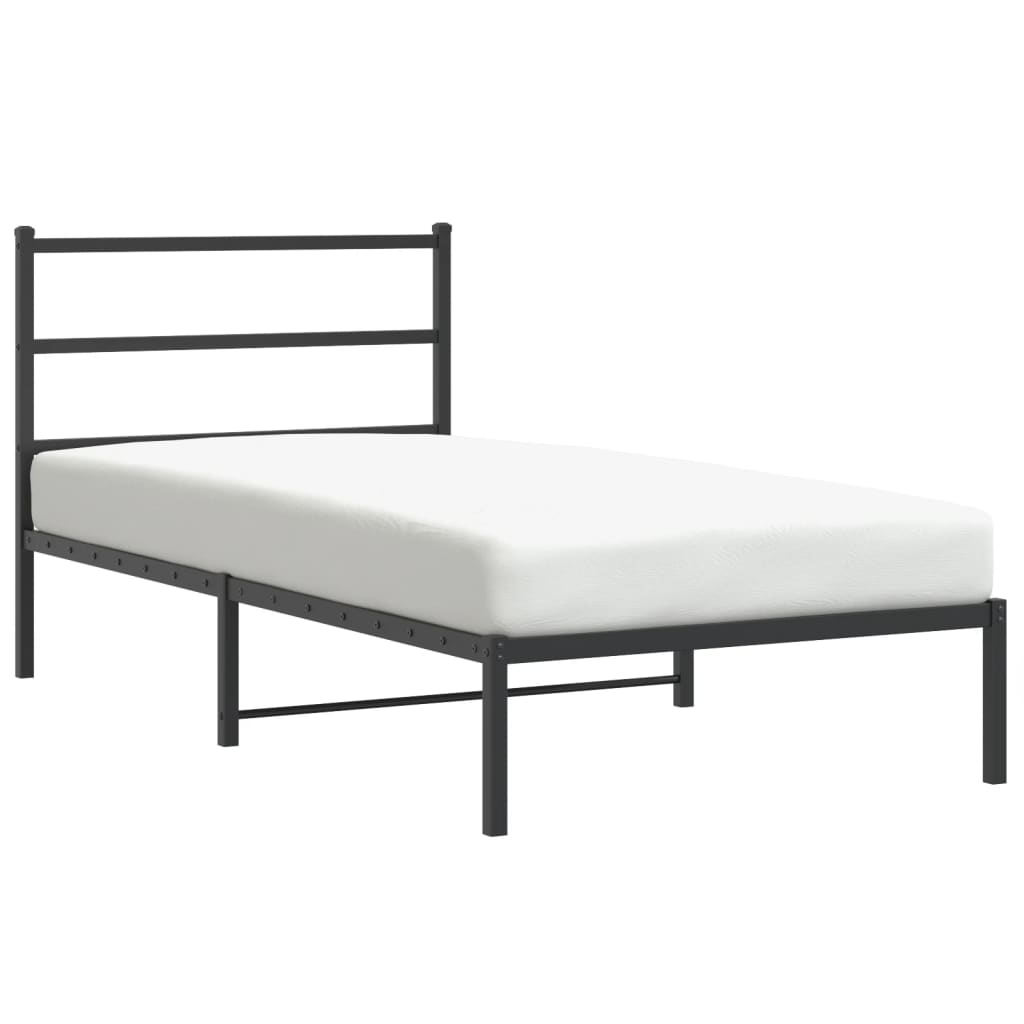 Giroletto con Testiera in Metallo Nero 107x203 cm | homemem39