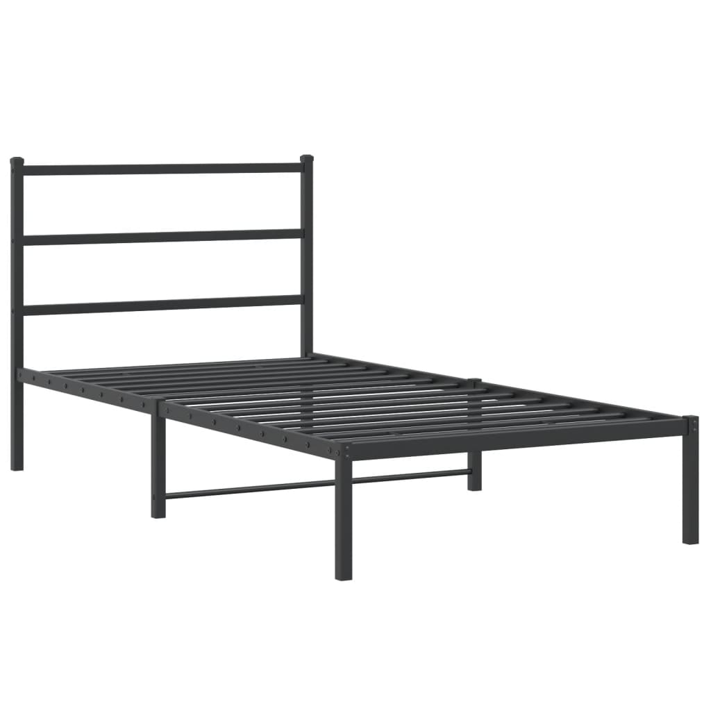 Giroletto con Testiera in Metallo Nero 107x203 cm | homemem39