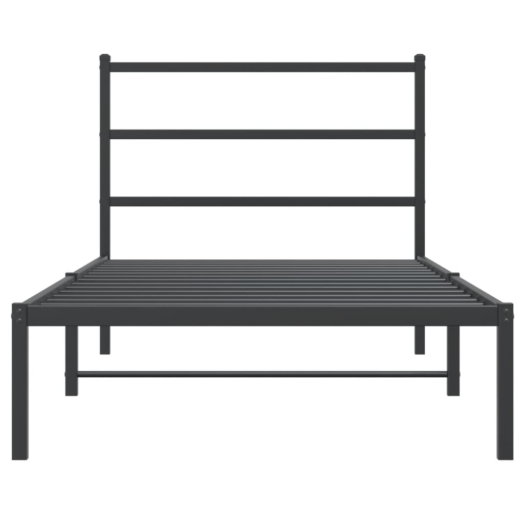 Giroletto con Testiera in Metallo Nero 107x203 cm | homemem39