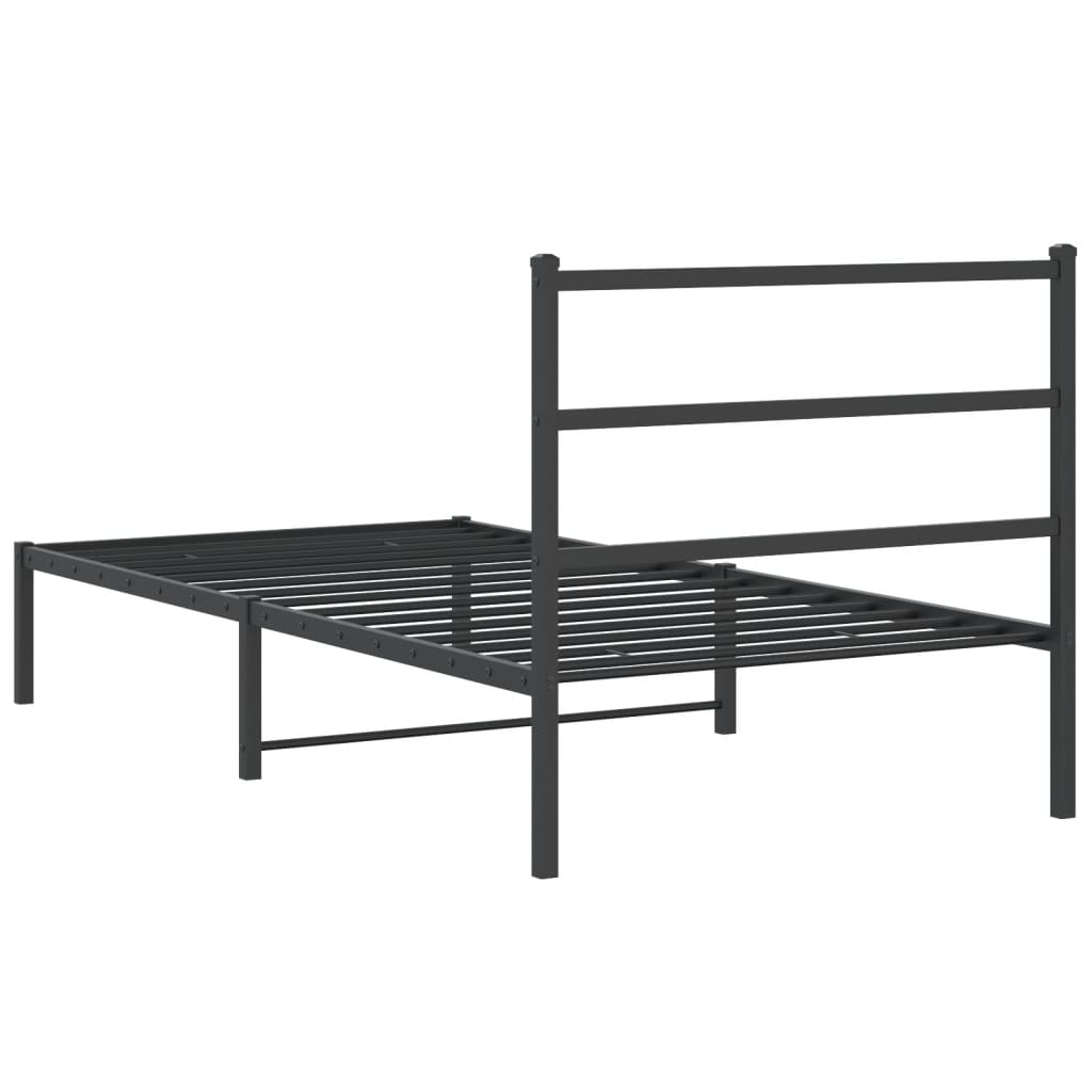 Giroletto con Testiera in Metallo Nero 107x203 cm | homemem39