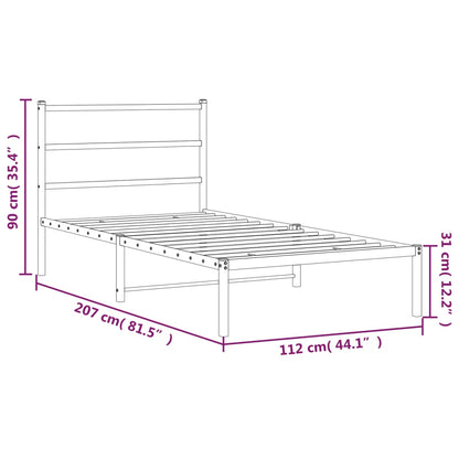 Giroletto con Testiera in Metallo Nero 107x203 cm | homemem39