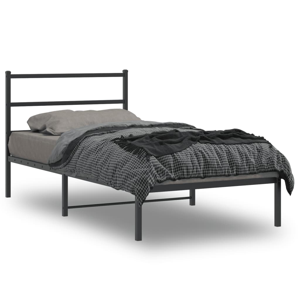 Giroletto con Testiera in Metallo Nero 107x203 cm | homemem39