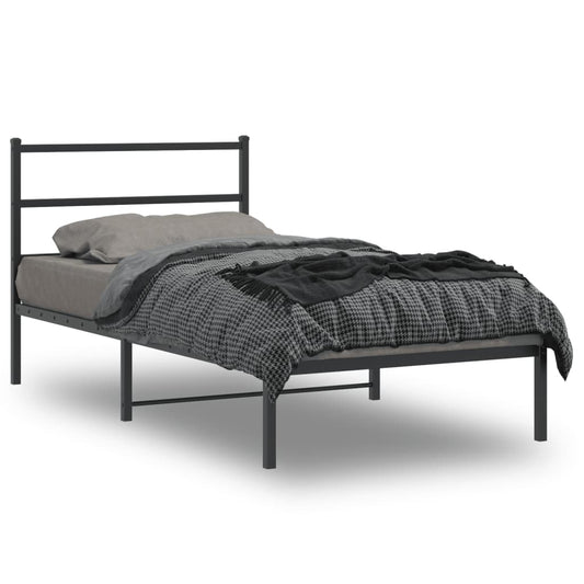 Giroletto con Testiera in Metallo Nero 107x203 cm | homemem39