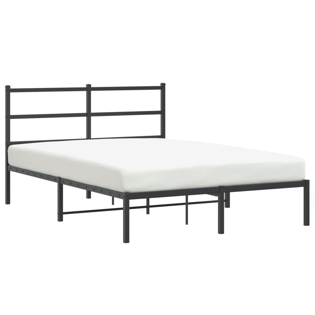 Giroletto con Testiera in Metallo Nero 135x190 cm | homemem39