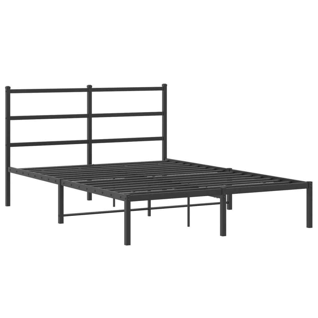 Giroletto con Testiera in Metallo Nero 135x190 cm | homemem39