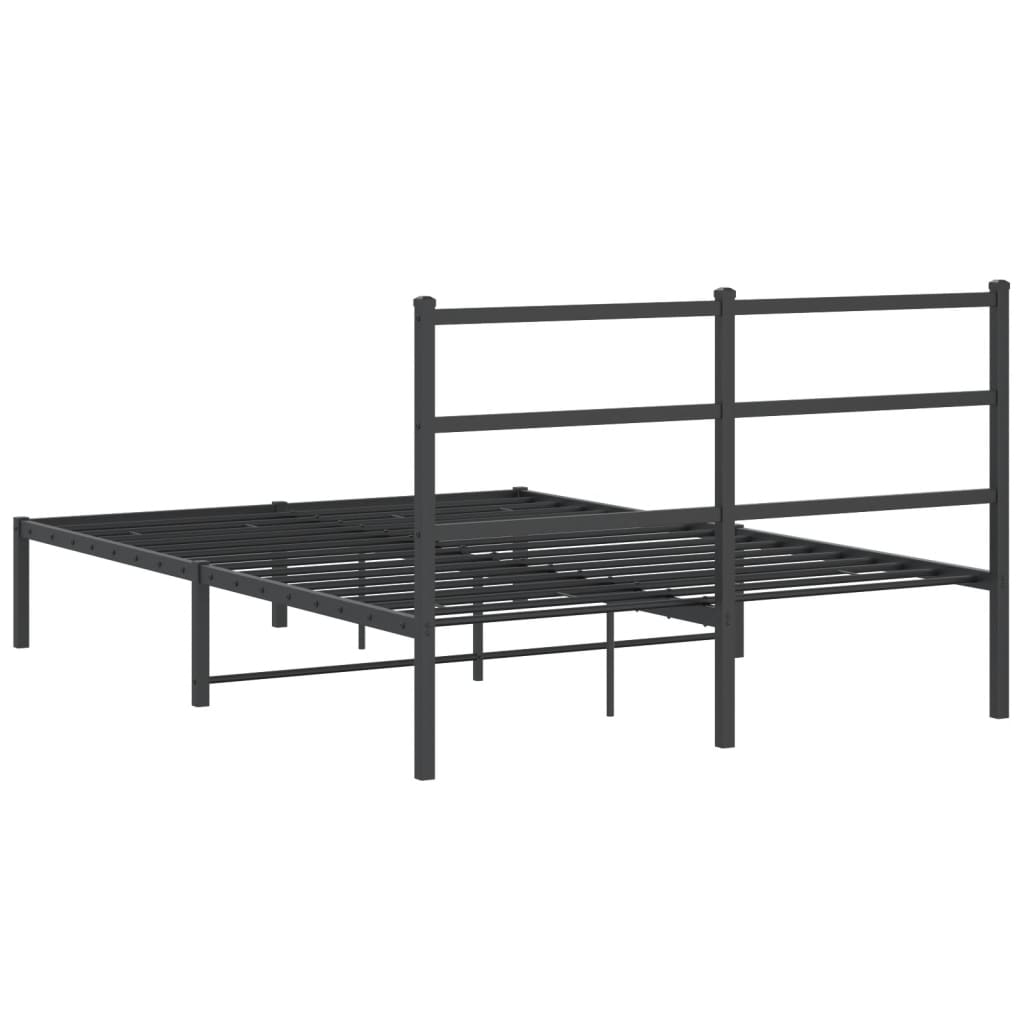 Giroletto con Testiera in Metallo Nero 135x190 cm | homemem39