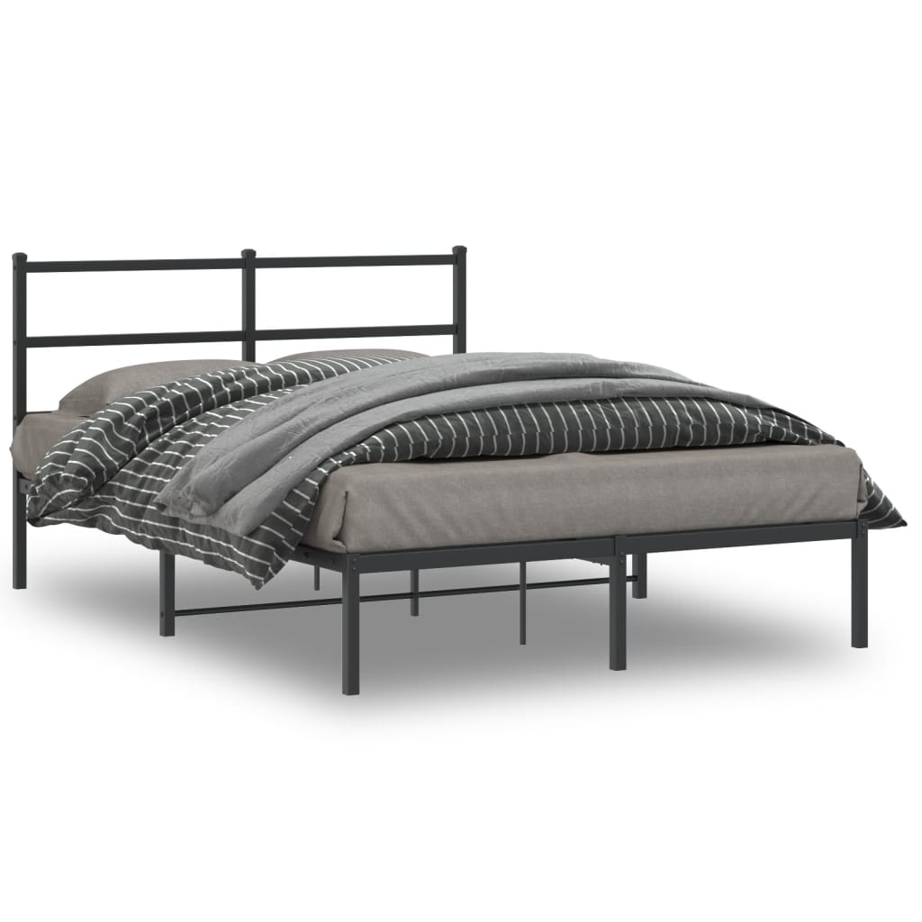 Giroletto con Testiera in Metallo Nero 135x190 cm | homemem39
