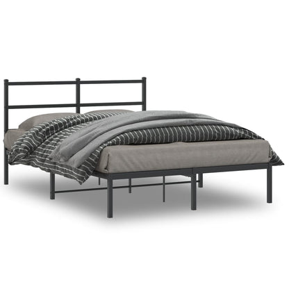 Giroletto con Testiera in Metallo Nero 135x190 cm | homemem39