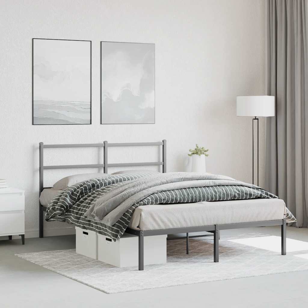 Giroletto con Testiera in Metallo Nero 140x200 cm | homemem39