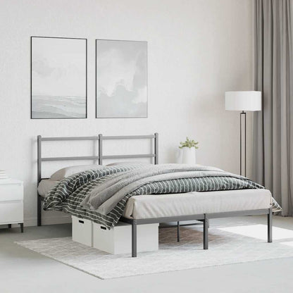 Giroletto con Testiera in Metallo Nero 140x200 cm | homemem39
