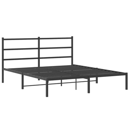 Giroletto con Testiera in Metallo Nero 160x200 cm | homemem39
