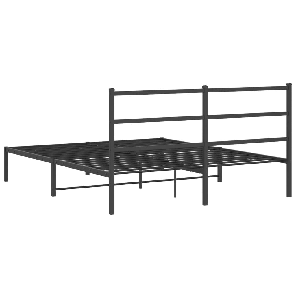 Giroletto con Testiera in Metallo Nero 160x200 cm | homemem39