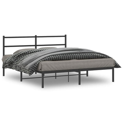 Giroletto con Testiera in Metallo Nero 160x200 cm | homemem39