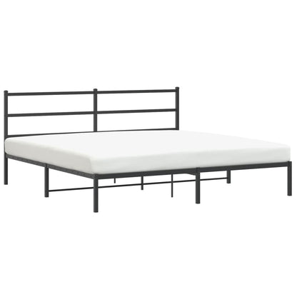 Giroletto con Testiera in Metallo Nero 180x200 cm | homemem39