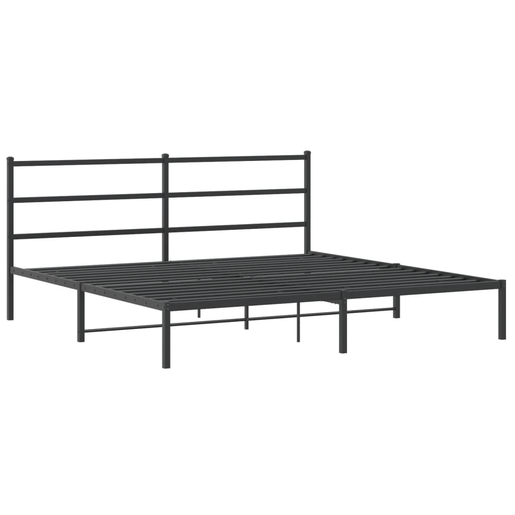 Giroletto con Testiera in Metallo Nero 180x200 cm | homemem39