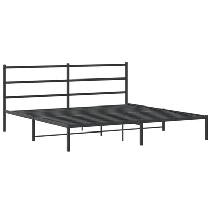 Giroletto con Testiera in Metallo Nero 180x200 cm | homemem39