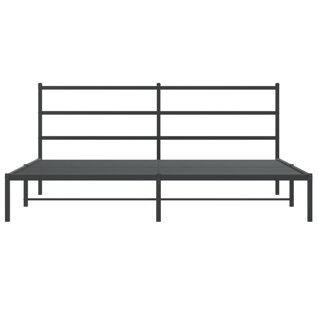Giroletto con Testiera in Metallo Nero 180x200 cm | homemem39