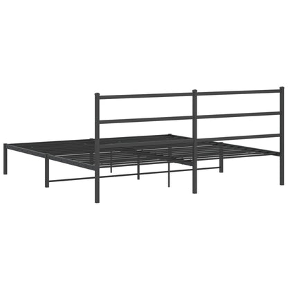 Giroletto con Testiera in Metallo Nero 180x200 cm | homemem39