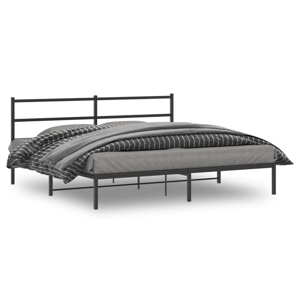 Giroletto con Testiera in Metallo Nero 180x200 cm | homemem39
