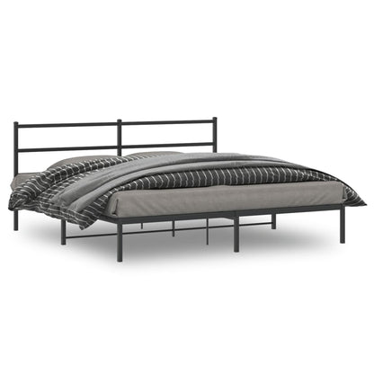 Giroletto con Testiera in Metallo Nero 180x200 cm | homemem39