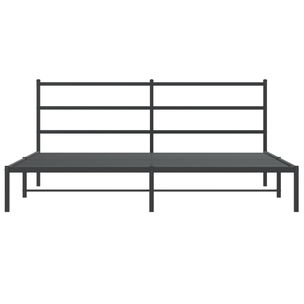 Giroletto con Testiera in Metallo Nero 193x203 cm