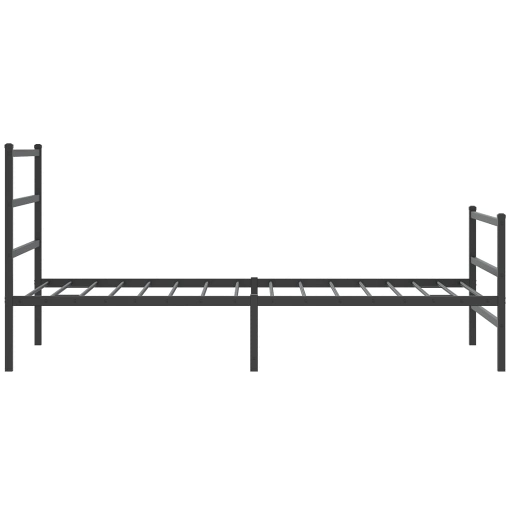 Giroletto con Testiera e Pediera Metallo Nero 100x200 cm | homemem39