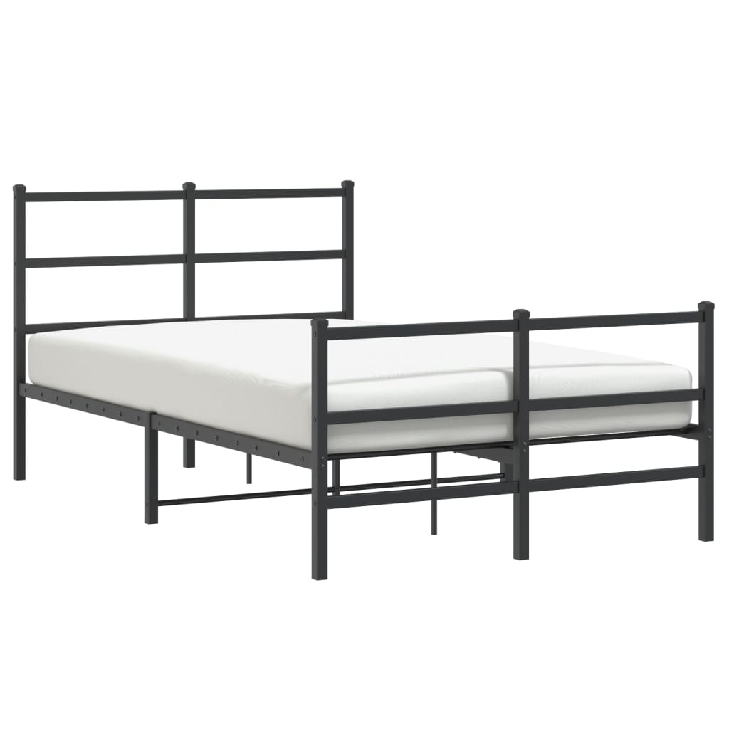 Giroletto con Testiera e Pediera Metallo Nero 120x190 cm | homemem39