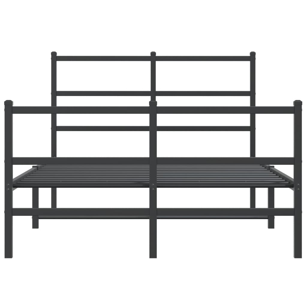 Giroletto con Testiera e Pediera Metallo Nero 120x190 cm