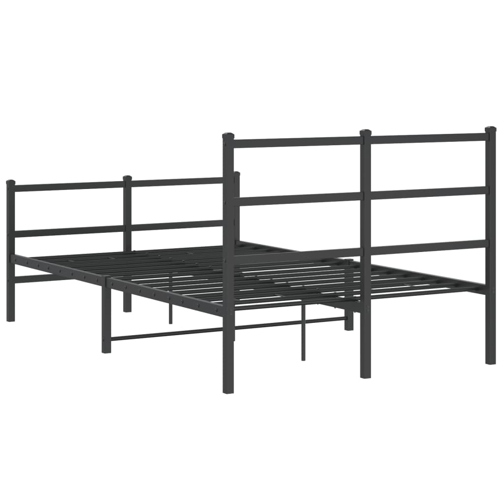 Giroletto con Testiera e Pediera Metallo Nero 120x190 cm | homemem39