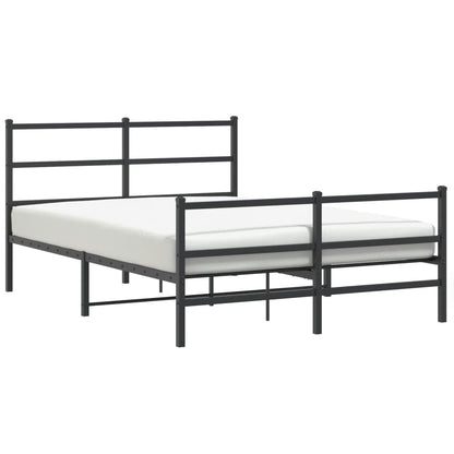 Giroletto con Testiera e Pediera Metallo Nero 135x190 cm | homemem39