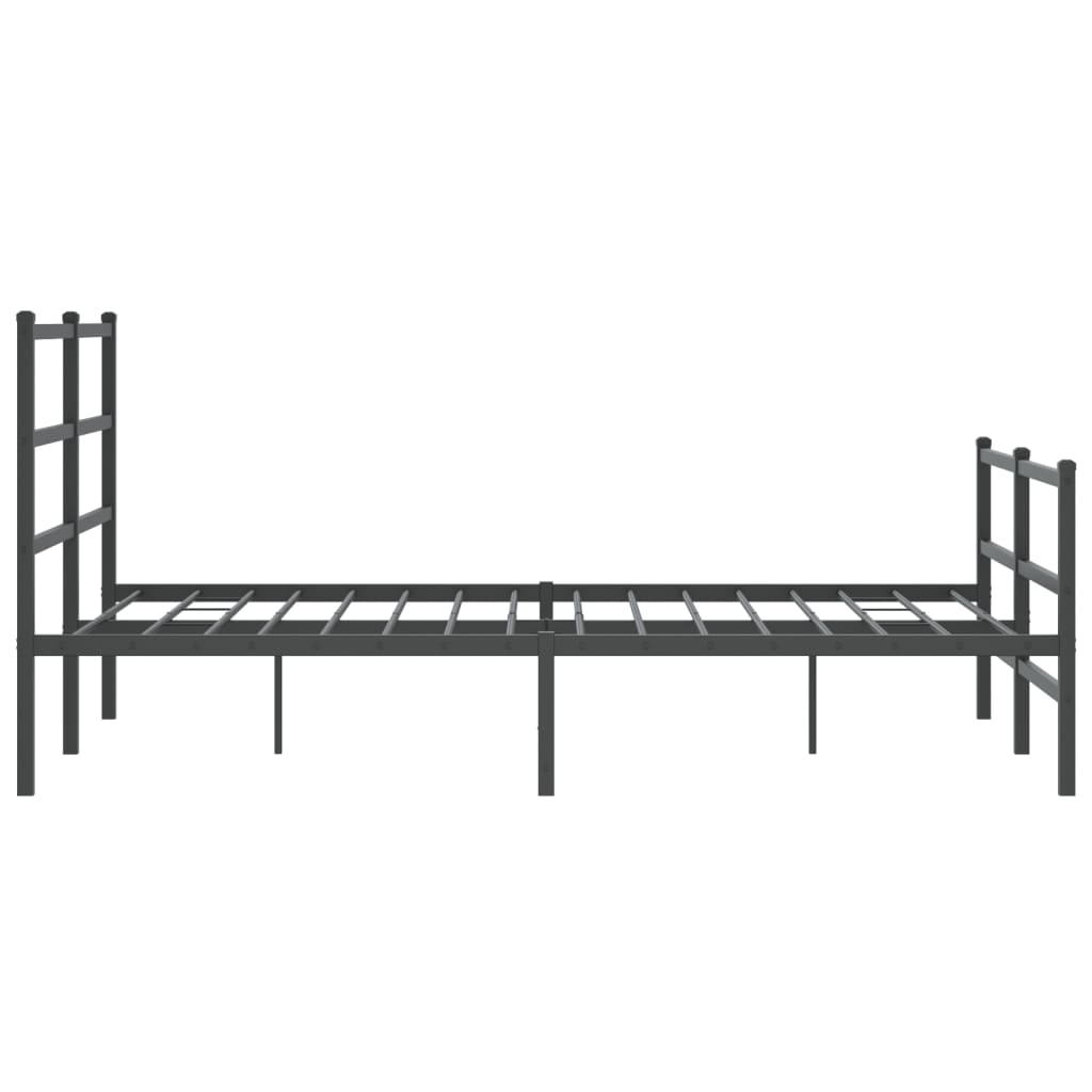 Giroletto con Testiera e Pediera Metallo Nero 135x190 cm | homemem39