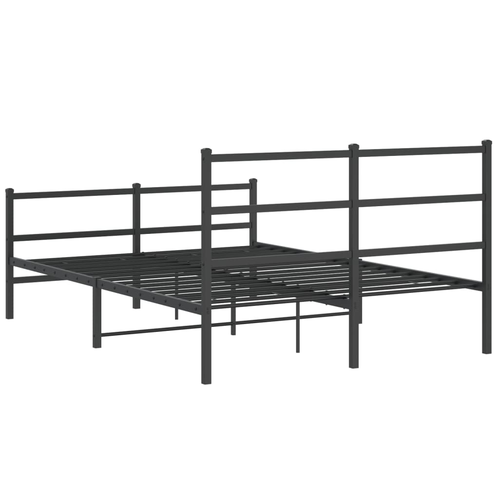 Giroletto con Testiera e Pediera Metallo Nero 135x190 cm | homemem39