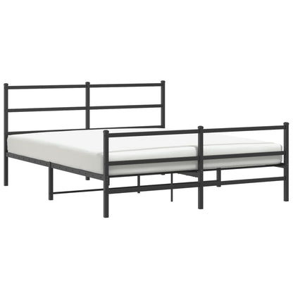 Giroletto con Testiera e Pediera Metallo Nero 160x200 cm | homemem39