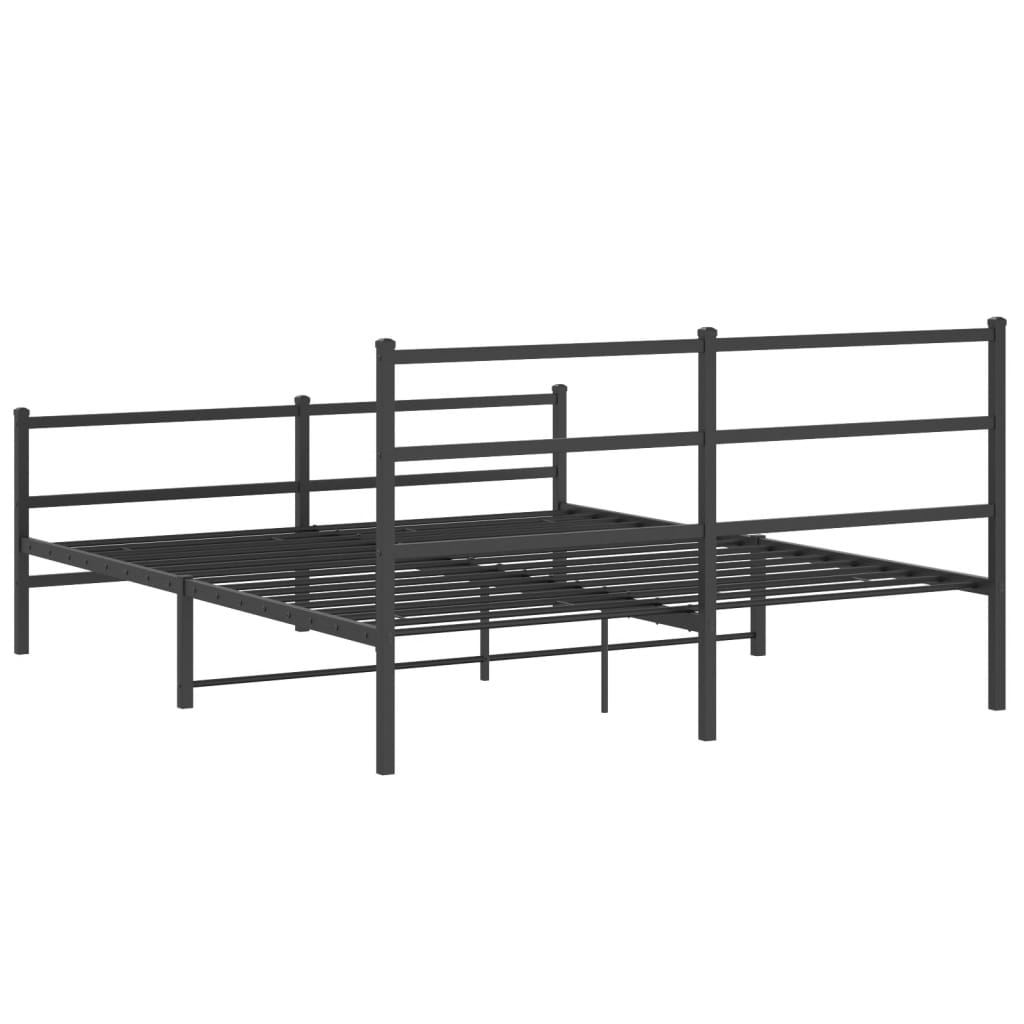Giroletto con Testiera e Pediera Metallo Nero 160x200 cm | homemem39