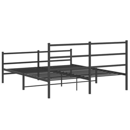 Giroletto con Testiera e Pediera Metallo Nero 160x200 cm | homemem39
