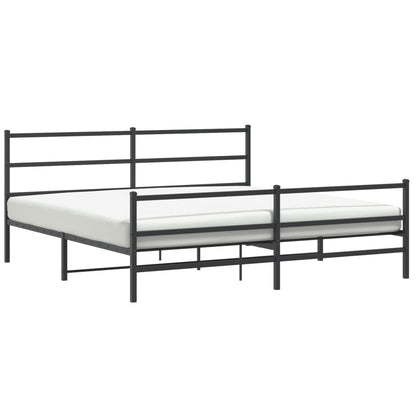 Giroletto con Testiera e Pediera Metallo Nero 180x200 cm | homemem39