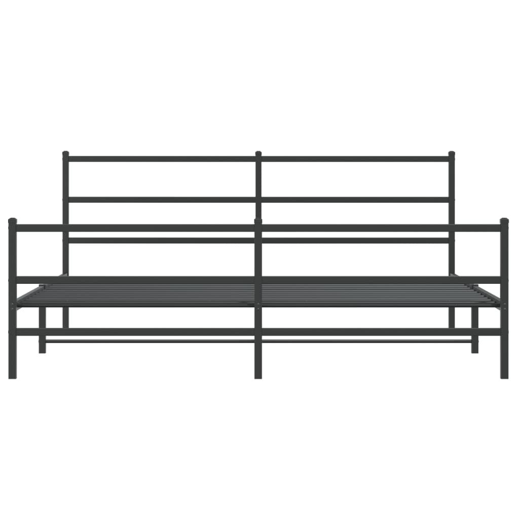 Giroletto con Testiera e Pediera Metallo Nero 180x200 cm | homemem39