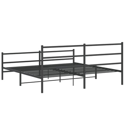 Giroletto con Testiera e Pediera Metallo Nero 180x200 cm | homemem39