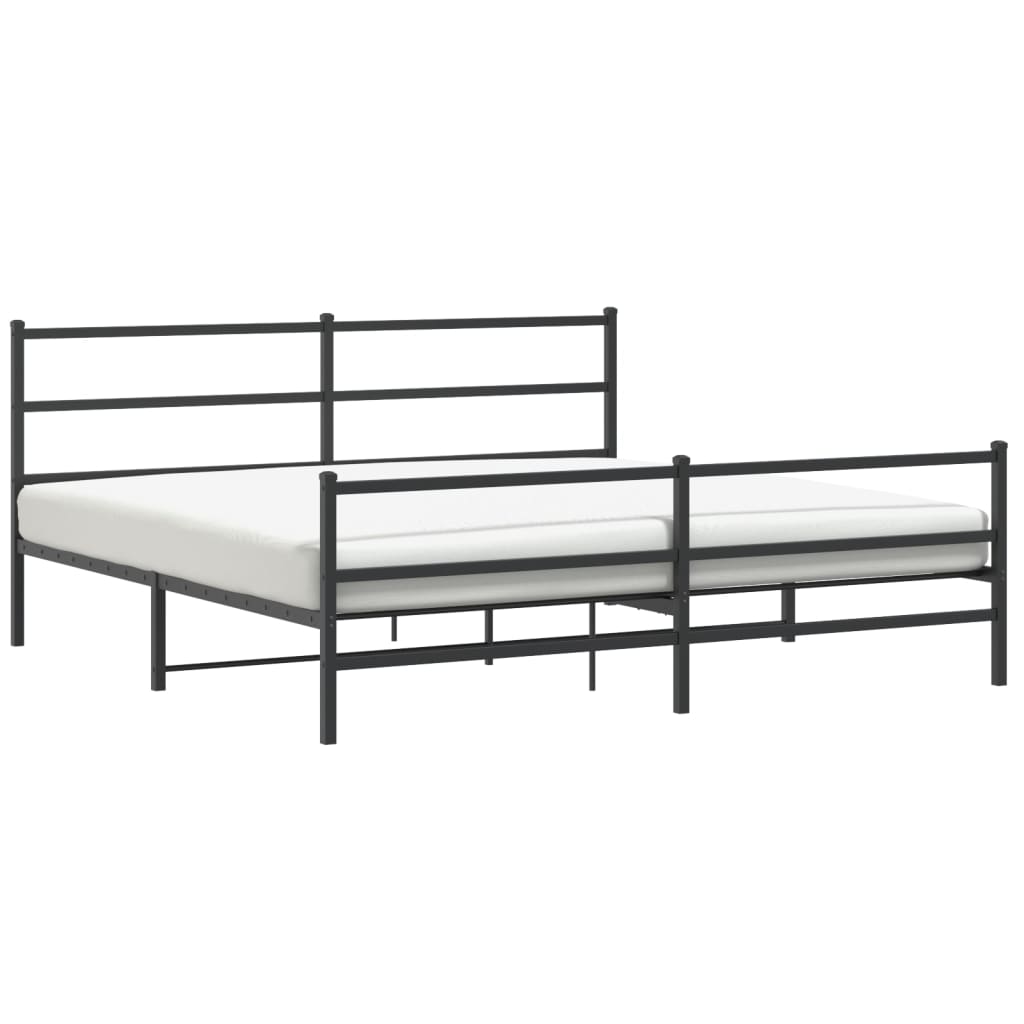 Giroletto con Testiera e Pediera Metallo Nero 183x213 cm | homemem39