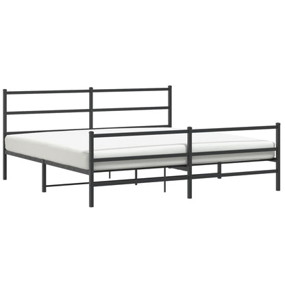 Giroletto con Testiera e Pediera Metallo Nero 183x213 cm | homemem39