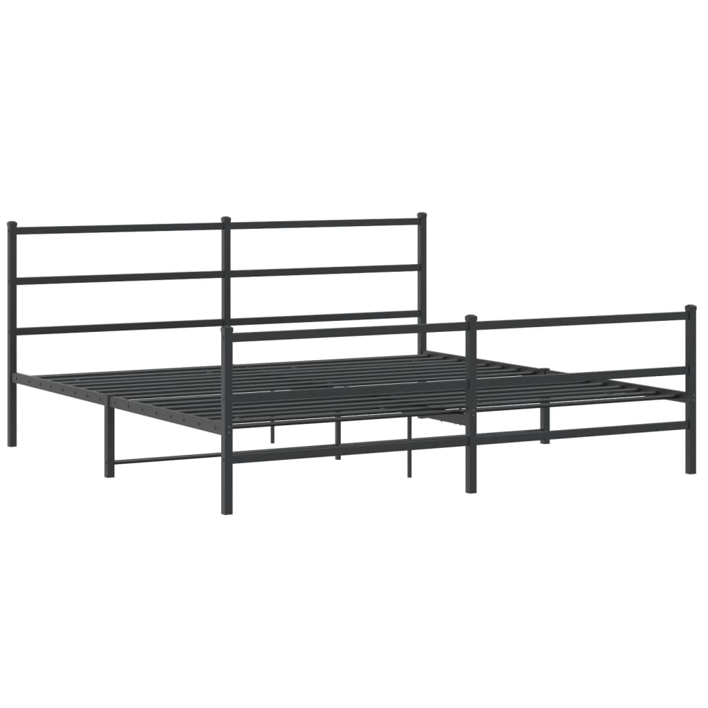 Giroletto con Testiera e Pediera Metallo Nero 183x213 cm | homemem39