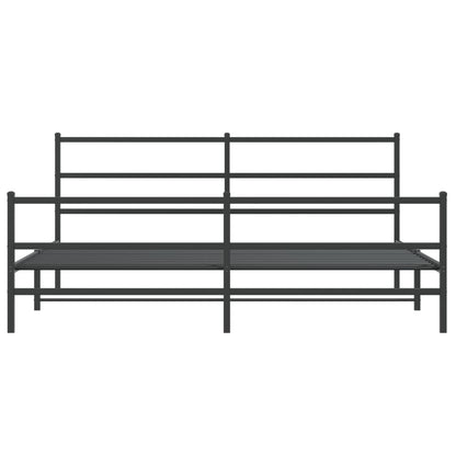 Giroletto con Testiera e Pediera Metallo Nero 183x213 cm | homemem39