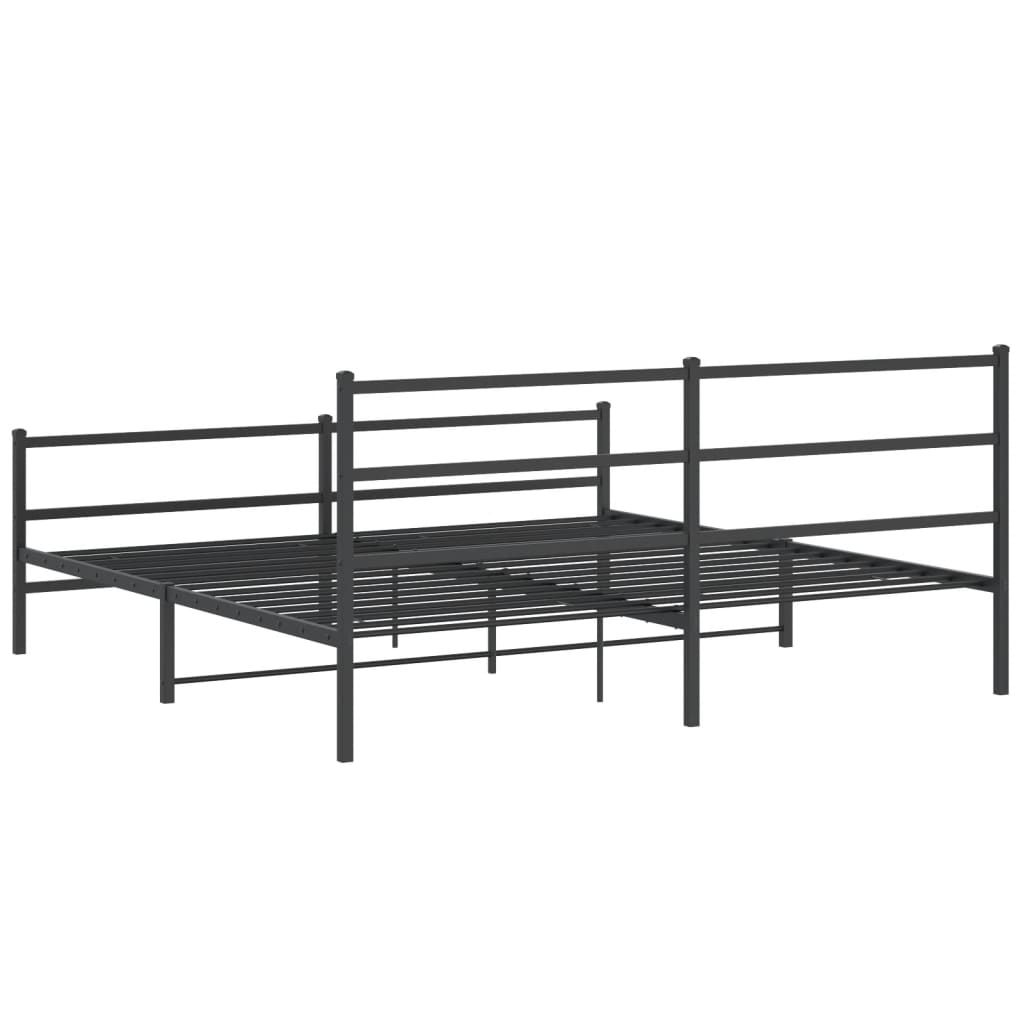 Giroletto con Testiera e Pediera Metallo Nero 183x213 cm | homemem39
