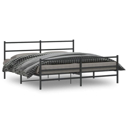 Giroletto con Testiera e Pediera Metallo Nero 183x213 cm | homemem39