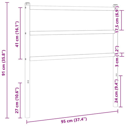 Testiera di Ricambio in Metallo Nero 90 cm | homemem39